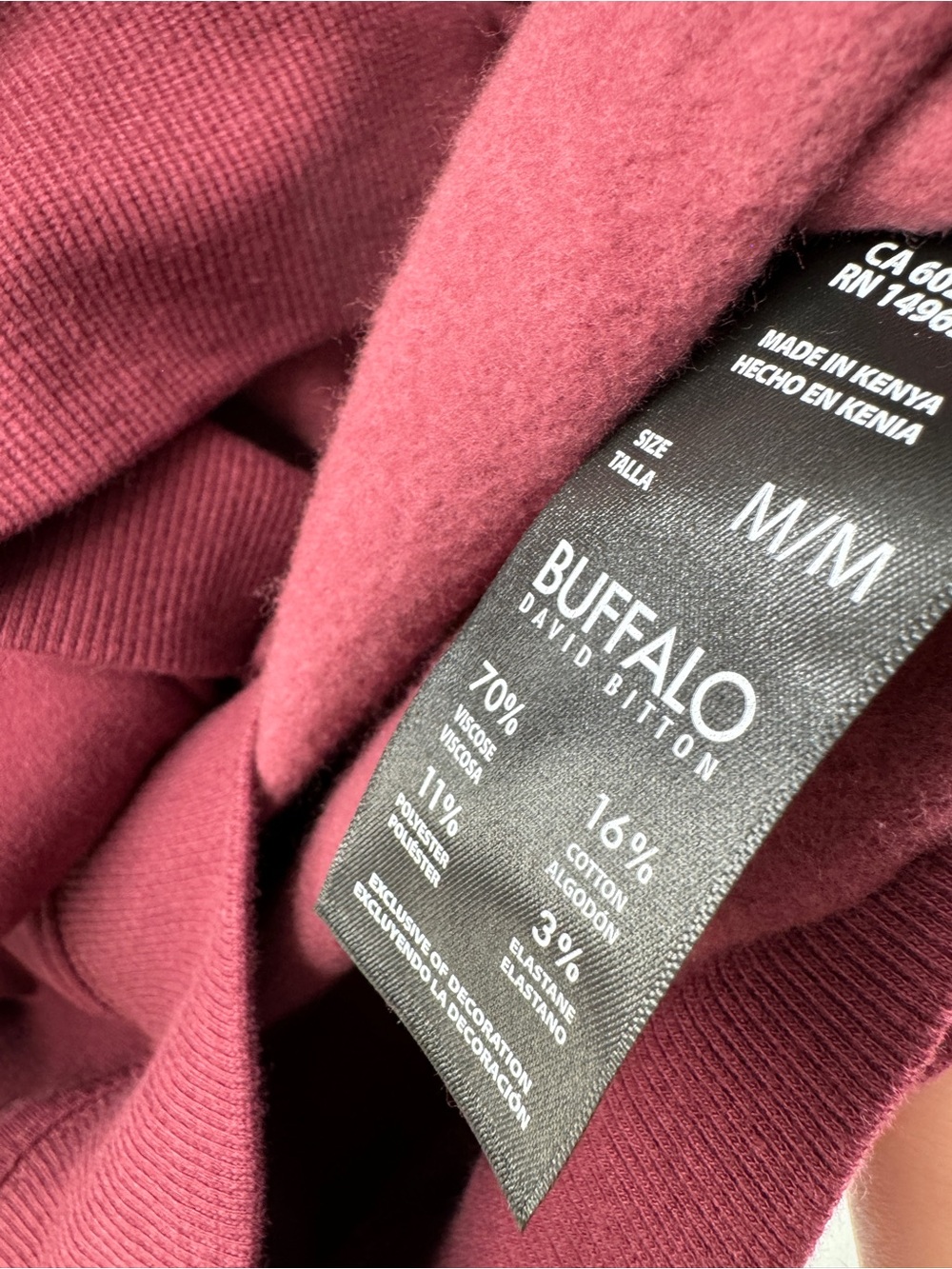 Buffalo David Bitton Burgundy Hooded Pullover Sweater – Women’s Medium - Picture 5 of 8